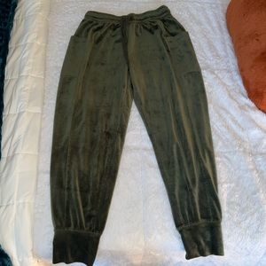 Olive Green Aerie Velour Joggers